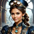 Steampunk portrait of Nina Dobrev, Highly Detailed, Intricate, Artstation, Beautiful, Digital Painting, Sharp Focus, Concept Art, Elegant