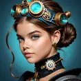 Steampunk portrait of Barbara Palvin, Highly Detailed, Intricate, Artstation, Beautiful, Digital Painting, Sharp Focus, Concept Art, Elegant