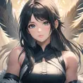 Alluring matte portrait of a beautiful Tifa Lockhart wearing feathers, 8k, Highly Detailed, Intricate, Half Body, Realistic, Sharp Focus, Volumetric Lighting, Fantasy, Elegant by Stanley Artgerm Lau, Alphonse Mucha, WLOP