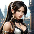 Steampunk portrait of Tifa Lockhart, Highly Detailed, Intricate, Artstation, Beautiful, Digital Painting, Sharp Focus, Concept Art, Elegant