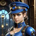 Steampunk portrait of Jill Valentine, Highly Detailed, Intricate, Artstation, Beautiful, Digital Painting, Sharp Focus, Concept Art, Elegant