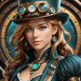 Steampunk portrait of Claire Farron, Highly Detailed, Intricate, Artstation, Beautiful, Digital Painting, Sharp Focus, Concept Art, Elegant