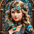 Steampunk portrait of Taylor Swift, Highly Detailed, Intricate, Artstation, Beautiful, Digital Painting, Sharp Focus, Concept Art, Elegant