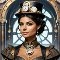 Steampunk portrait of Morena Baccarin, Highly Detailed, Intricate, Artstation, Beautiful, Digital Painting, Sharp Focus, Concept Art, Elegant