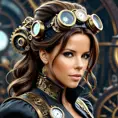 Steampunk portrait of Kate Beckinsale, Highly Detailed, Intricate, Artstation, Beautiful, Digital Painting, Sharp Focus, Concept Art, Elegant