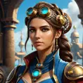 Steampunk portrait of Kassandra, Highly Detailed, Intricate, Artstation, Beautiful, Digital Painting, Sharp Focus, Concept Art, Elegant