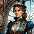 Steampunk portrait of Eiza González, Highly Detailed, Intricate, Artstation, Beautiful, Digital Painting, Sharp Focus, Concept Art, Elegant