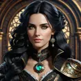 Steampunk portrait of Yennefer, Highly Detailed, Intricate, Artstation, Beautiful, Digital Painting, Sharp Focus, Concept Art, Elegant