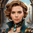 Steampunk portrait of Scarlett Johansson, Highly Detailed, Intricate, Artstation, Beautiful, Digital Painting, Sharp Focus, Concept Art, Elegant