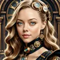 Steampunk portrait of Amanda Seyfried, Highly Detailed, Intricate, Artstation, Beautiful, Digital Painting, Sharp Focus, Concept Art, Elegant