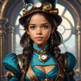 Steampunk portrait of Jenna Ortega, Highly Detailed, Intricate, Artstation, Beautiful, Digital Painting, Sharp Focus, Concept Art, Elegant