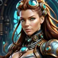 Steampunk portrait of Sarah Kerrigan, Highly Detailed, Intricate, Artstation, Beautiful, Digital Painting, Sharp Focus, Concept Art, Elegant