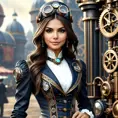 Steampunk portrait of Victoria Justice, Highly Detailed, Intricate, Artstation, Beautiful, Digital Painting, Sharp Focus, Concept Art, Elegant