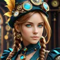 Steampunk portrait of Claire Farron, Highly Detailed, Intricate, Artstation, Beautiful, Digital Painting, Sharp Focus, Concept Art, Elegant