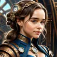 Steampunk portrait of Emilia Clarke, Highly Detailed, Intricate, Artstation, Beautiful, Digital Painting, Sharp Focus, Concept Art, Elegant