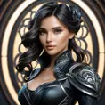 Alluring matte portrait of a beautiful Vex in black leather, 8k, Highly Detailed, Intricate, Half Body, Realistic, Sharp Focus, Volumetric Lighting, Fantasy, Elegant by Stanley Artgerm Lau, Alphonse Mucha, WLOP, Stefan Kostic