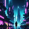 Detailed illustration of a cyberpunk Beneath a Steel Sky city at night, 8k, Intricate Details, Epic, Comic, Sharp Focus, Beautifully Lit by Alena Aenami