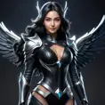 Alluring matte full body portrait of a beautiful Irelia wearing black leather, 8k, Highly Detailed, Intricate, Realistic, Sharp Focus, Volumetric Lighting, Fantasy, Elegant by Stanley Artgerm Lau, WLOP