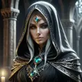 Veiled female necromancer, 8k, Gothic and Fantasy, Elden Ring, Photo Realistic, Dynamic Lighting by Stanley Artgerm Lau, Greg Rutkowski