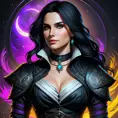 Yennefer from The Witcher in Assassin's Creed style, Highly Detailed, Vibrant Colors, Ink Art, Fantasy, Dark by Stanley Artgerm Lau