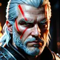 Geralt as a rouge assassin in The Witcher 3 Style, 4k, Highly Detailed, Beautiful, Cinematic Lighting, Sharp Focus, Volumetric Lighting, Closeup Portrait, Concept Art