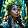 Closeup of a beautiful tribal queen in a magical forest, 4k, Highly Detailed, Masterpiece, Pretty Face, Digital Illustration, Cinematic Lighting, Realistic, Sharp Focus, Centered, Beautifully Lit, Bioluminescent by Stanley Artgerm Lau, Alphonse Mucha, Greg Rutkowski, Stefan Kostic