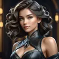 Alluring matte portrait of a beautiful Lyx in black leather, 8k, Highly Detailed, Intricate, Half Body, Realistic, Sharp Focus, Volumetric Lighting, Fantasy, Elegant by Stanley Artgerm Lau, Alphonse Mucha, WLOP, Stefan Kostic