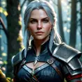 Portrait of an alluring witcher 3 female rouge assassin in an epic forest, 4k, Highly Detailed, Beautiful, Cinematic Lighting, Sharp Focus, Volumetric Lighting, Closeup Portrait, Concept Art