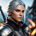 Female rouge assassin in The Witcher 3 Style, 4k, Highly Detailed, Beautiful, Cinematic Lighting, Sharp Focus, Volumetric Lighting, Closeup Portrait, Concept Art