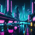 Dystopian Cyberpunk 2077 city at night, 8k, Hyper Detailed, Intricate Details, Trending on Artstation, Epic, Comic, Sharp Focus, Deviantart, Beautifully Lit by Alena Aenami