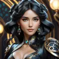 Alluring matte portrait of a beautiful Sona in black leather, 8k, Highly Detailed, Intricate, Half Body, Realistic, Sharp Focus, Volumetric Lighting, Fantasy, Elegant by Stanley Artgerm Lau, Alphonse Mucha, WLOP, Stefan Kostic