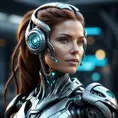 Matte portrait of a beautiful Sarah Kerrigan cyborg in the style of Stefan Kostic, 8k, High Definition, Highly Detailed, Intricate, Half Body, Realistic, Sharp Focus, Fantasy, Elegant