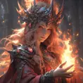 Necromancer fire sorceress from Elden Ring, fantasy magic, 8k, Highly Detailed, Alluring, Artstation, Digital Painting, Photo Realistic, Sharp Focus, Volumetric Lighting, Concept Art by Stanley Artgerm Lau, Alphonse Mucha, Greg Rutkowski, WLOP