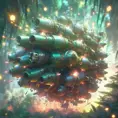 Studio ghibli, rocket explosion, jungle, solar, green technology, optimist future, 8k, Bokeh effect, Cinematic Lighting, Iridescence, Vibrant by Greg Rutkowski, WLOP