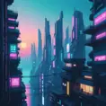 Cyberpunk city, Highly Detailed, Intricate Artwork, Minimalism, Photo Realistic, Fantasy by Alena Aenami