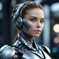 Alluring highly detailed matte portrait of a beautiful cyborg in the style of Stefan Kostic, 8k, High Definition, Highly Detailed, Intricate, Half Body, Realistic, Sharp Focus, Fantasy, Elegant