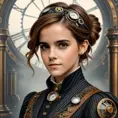 Steampunk portrait of Emma Watson, Highly Detailed, Intricate, Artstation, Beautiful, Digital Painting, Sharp Focus, Concept Art, Elegant