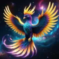 The Nebula Phoenix is a cosmic bird with wings that resemble swirling galaxies. Witness the physics of space and time as it flaps through the digital cosmos, Unreal Engine, Volumetric Lighting, Vibrant Colors