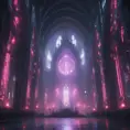 Cyberpunk Cathedral in a dystopian future, Dystopian, Cybernatic and Sci-Fi