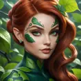 Closeup matte portrait of a tattooed Poison Ivy, 8k, Highly Detailed, Intricate, Artstation, Matte Painting, Sharp Focus, Concept Art by Stanley Artgerm Lau, Greg Rutkowski