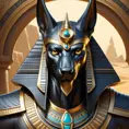 close up fierce looking egyptian god Anubis, 4k, Highly Detailed, Hyper Detailed, Powerful, Artstation, Vintage Illustration, Digital Painting, Sharp Focus, Smooth, Concept Art by Stanley Artgerm Lau, Alphonse Mucha, Greg Rutkowski