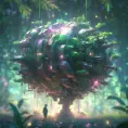 Studio ghibli, rocket explosion, jungle, solar, green technology, optimist future, 8k, Bokeh effect, Cinematic Lighting, Iridescence, Vibrant by Greg Rutkowski, WLOP