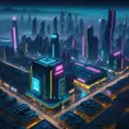 Night City from Cyberpunk 2077, High Resolution, Highly Detailed, Intricate, Artstation, Beautiful, Cyberpunk, Futuristic, Digital Painting, Isometric, Sharp Focus, Concept Art, Elegant