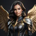 Alluring matte half body portrait of a beautiful Kayle wearing tight black leather, 8k, Highly Detailed, Intricate, Realistic, Sharp Focus, Volumetric Lighting, Fantasy, Elegant by Stanley Artgerm Lau, WLOP