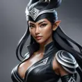 Alluring matte half body portrait of a beautiful Akali wearing tight black leather, 8k, Highly Detailed, Intricate, Realistic, Sharp Focus, Volumetric Lighting, Fantasy, Elegant by Stanley Artgerm Lau, WLOP