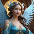 Alluring matte portrait of a beautiful Seraphine with wings, 8k, Highly Detailed, Intricate, Half Body, Realistic, Sharp Focus, Volumetric Lighting, Fantasy, Elegant by Stanley Artgerm Lau, Alphonse Mucha, WLOP