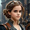 Steampunk portrait of Emma Watson, Highly Detailed, Intricate, Artstation, Beautiful, Digital Painting, Sharp Focus, Concept Art, Elegant