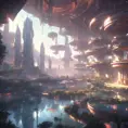 An utopian image of a world built using AI, Sci-Fi by WLOP