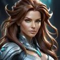 Alluring matte portrait of a beautiful Sarah Kerrigan, 8k, Highly Detailed, Intricate, Half Body, Realistic, Sharp Focus, Volumetric Lighting, Fantasy, Elegant by Stanley Artgerm Lau