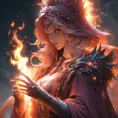 Necromancer fire sorceress from Elden Ring, fantasy magic, 8k, Highly Detailed, Alluring, Artstation, Digital Painting, Photo Realistic, Sharp Focus, Volumetric Lighting, Concept Art by Stanley Artgerm Lau, Alphonse Mucha, Greg Rutkowski, WLOP